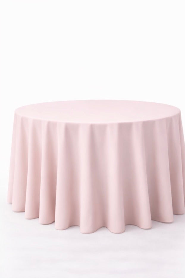 Polyester 120" Round Tablecloth - Blush