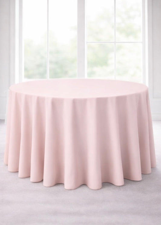 Polyester 120" Round Tablecloth - Blush