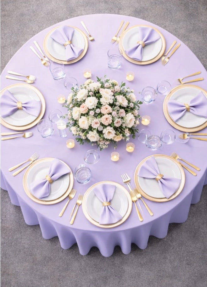 Polyester 120" Round Tablecloth - Lavender