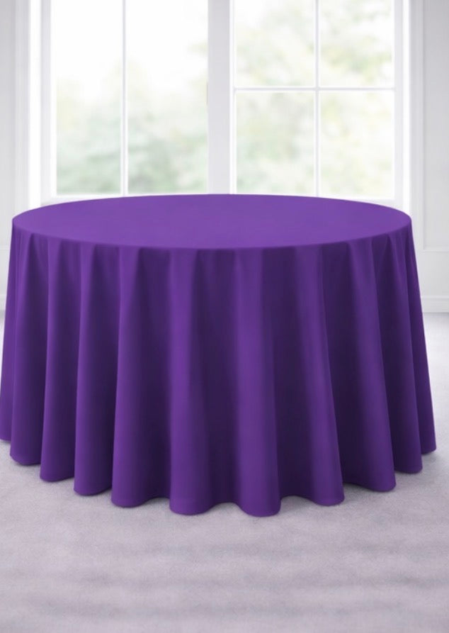 Polyester 120" Round Tablecloth - Purple