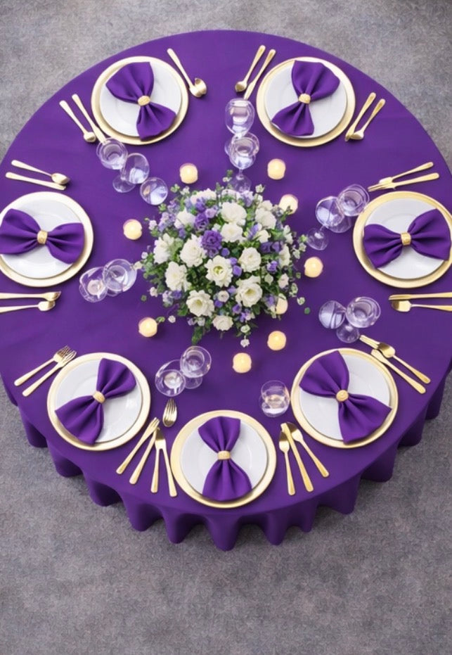 Polyester 120" Round Tablecloth - Purple