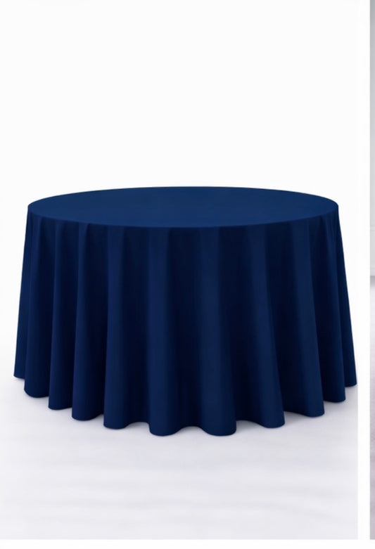 Polyester 120" Round Tablecloth - Navy
