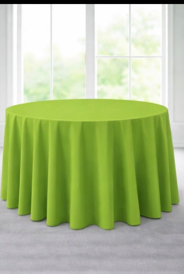 Polyester 120" Round Tablecloth - Lime Green