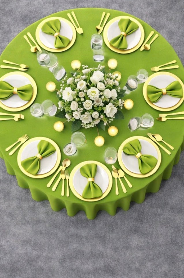 Polyester 120" Round Tablecloth - Lime Green