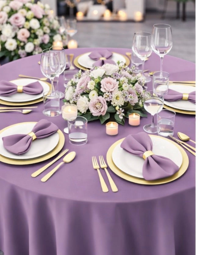 Polyester 120" Round Tablecloth -Amethyst