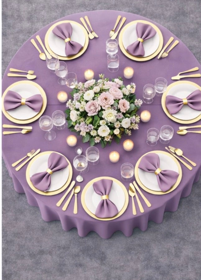 Polyester 120" Round Tablecloth -Amethyst