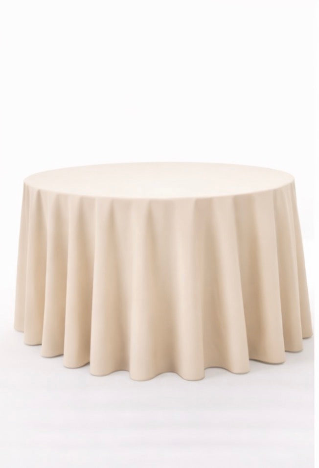 Polyester 120" Round Tablecloth - Nude