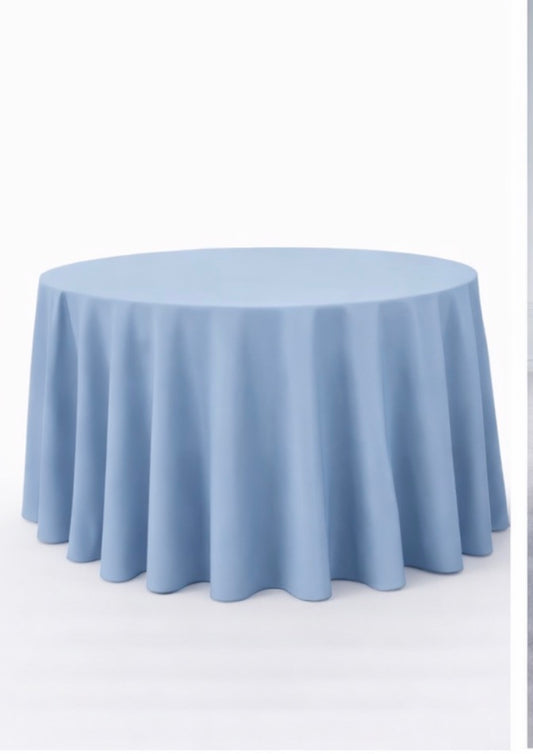 Polyester 120" Round Tablecloth - Dusty Blue