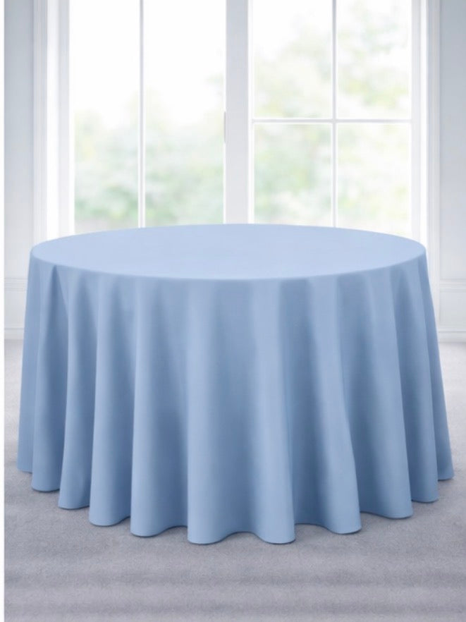 Polyester 120" Round Tablecloth - Dusty Blue