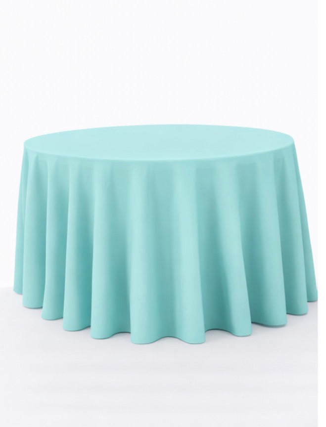 Polyester 120" Round Tablecloth - Robin Egg Blue
