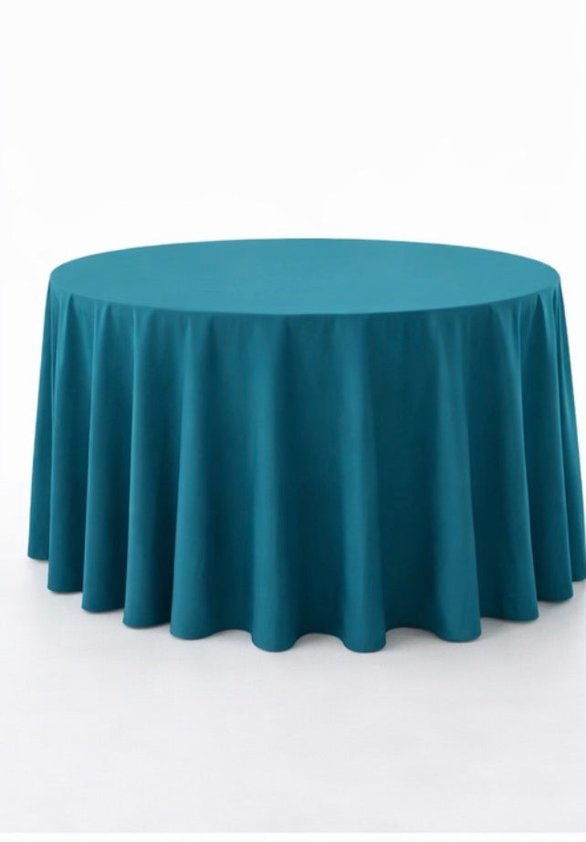 Polyester 120" Round Tablecloth -Teal