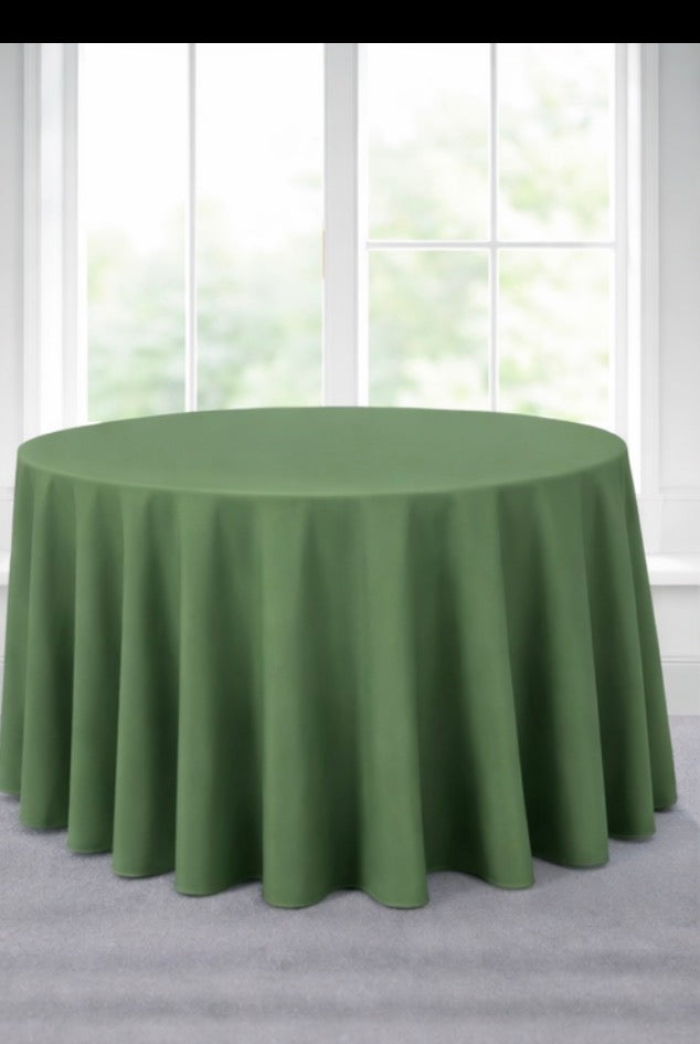 Polyester 120" Round Tablecloth - Olive Green