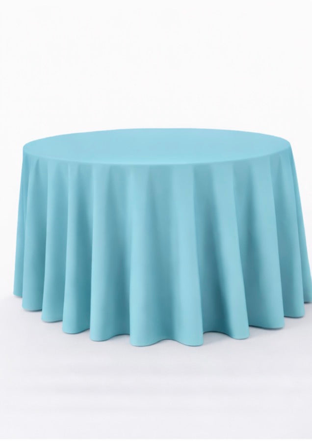 Polyester 120" Round Tablecloth - Aqua