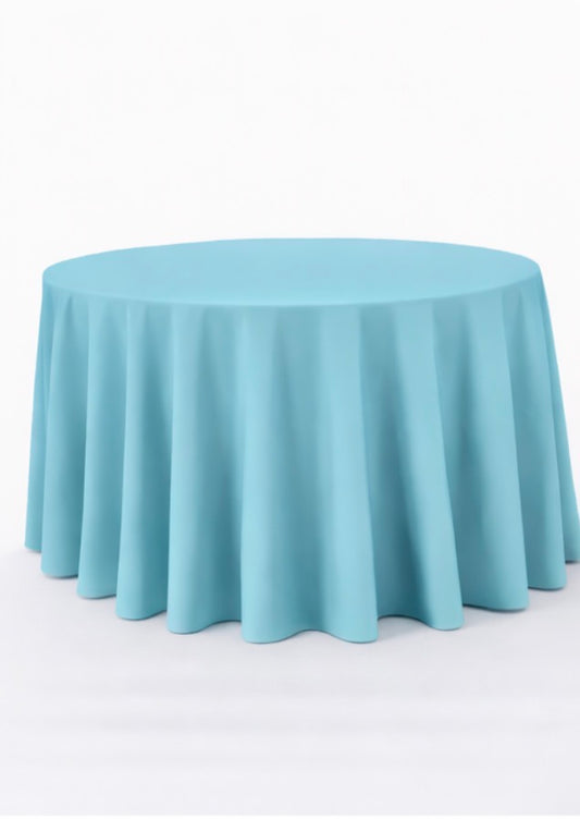 Polyester 120" Round Tablecloth - Aqua