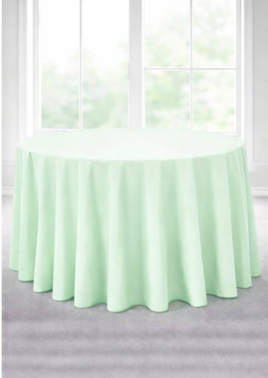 Polyester 120" Round Tablecloth - Mint Green