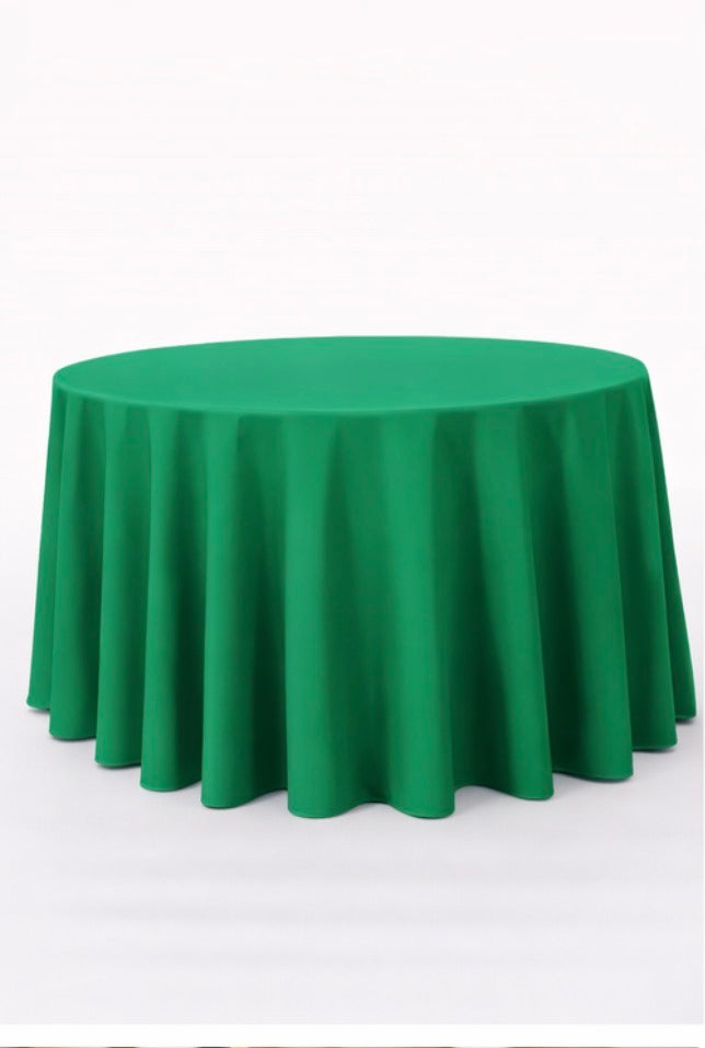 Polyester 120" Round Tablecloth - Emerald Green