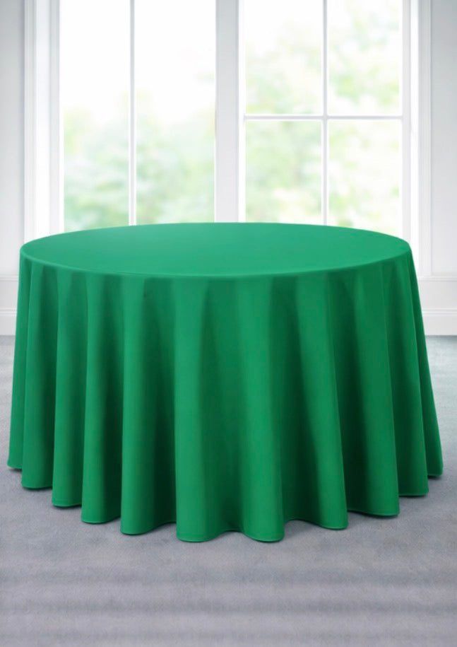 Polyester 120" Round Tablecloth - Emerald Green