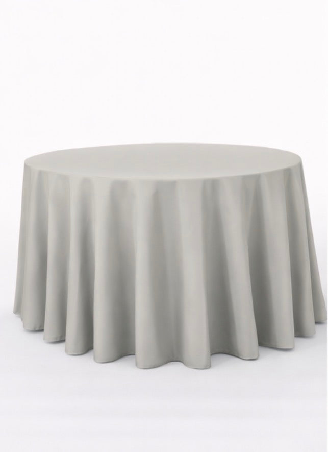 Polyester 120" Round Tablecloth - Grey