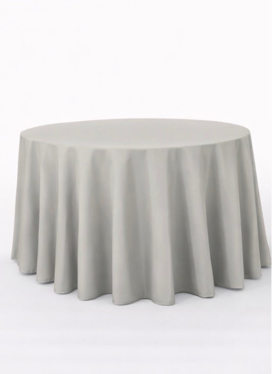 Polyester 120" Round Tablecloth - Grey