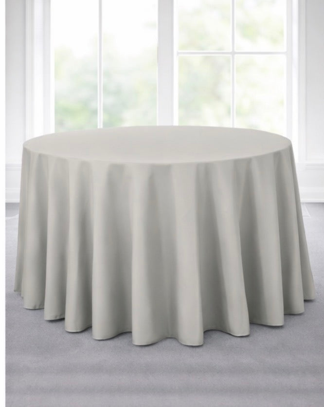 Polyester 120" Round Tablecloth - Grey