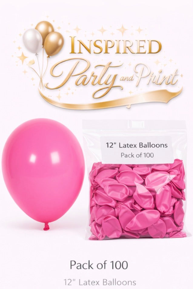 Fuschia Balloons-Helium Filled
