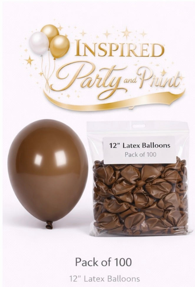 Retro Chocolate |50 pack /100 pack- (12” balloon -Helium available)