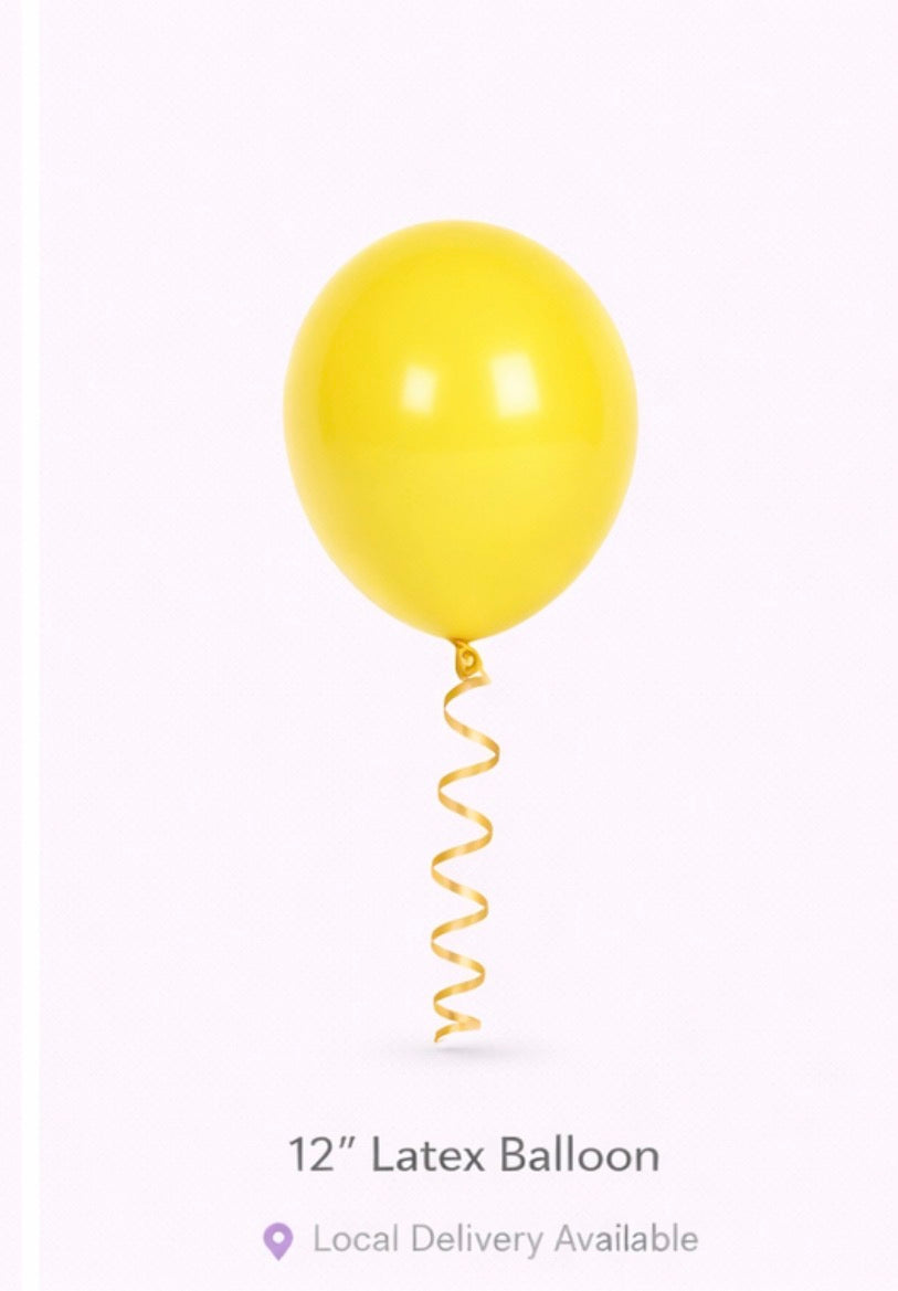 Yellow - balloon -Helium Filled