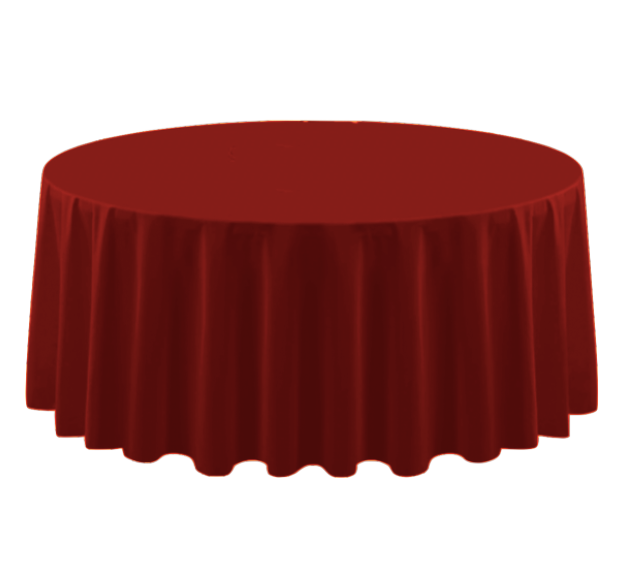 Polyester 120" Round Tablecloth -  Dark Red