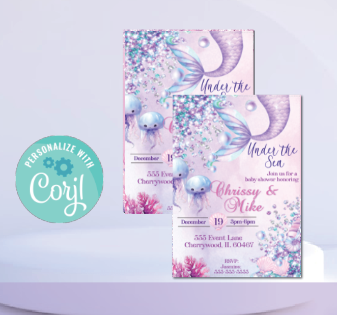 Mermaid invitation - INSTANT DOWNLOAD – Inspired By A-One