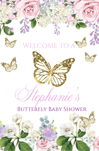 Butterfly - White-  Welcome sign- - INSTANT DOWNLOAD