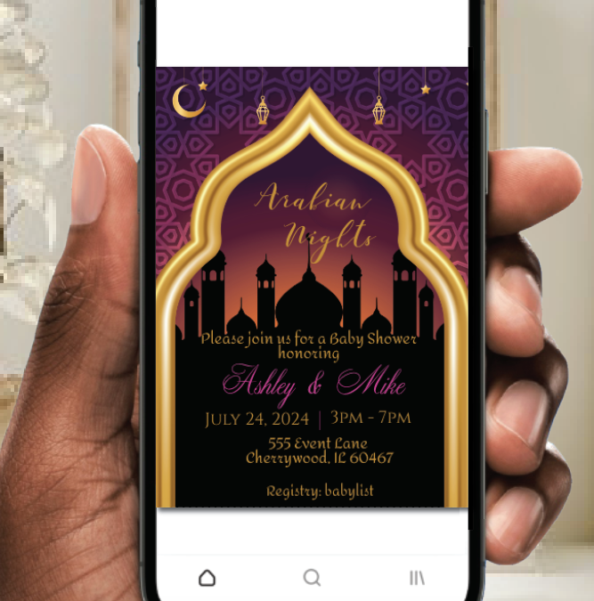 Arabian Nights/moroccan-   Invitation- - INSTANT DOWNLOAD