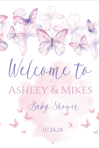 Butterfly -Purple Fade-  Welcome sign- - INSTANT DOWNLOAD