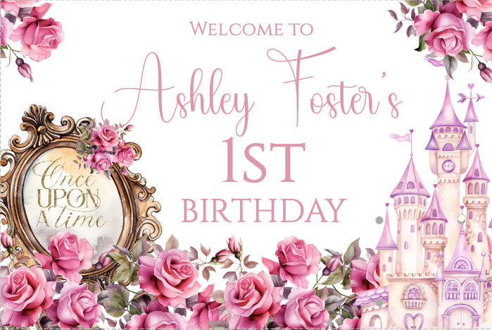 Once upon of time - Welcome sign- white  - INSTANT DOWNLOAD