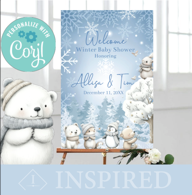 Winter wonderland Fun welcome sign- Blue (Copy)