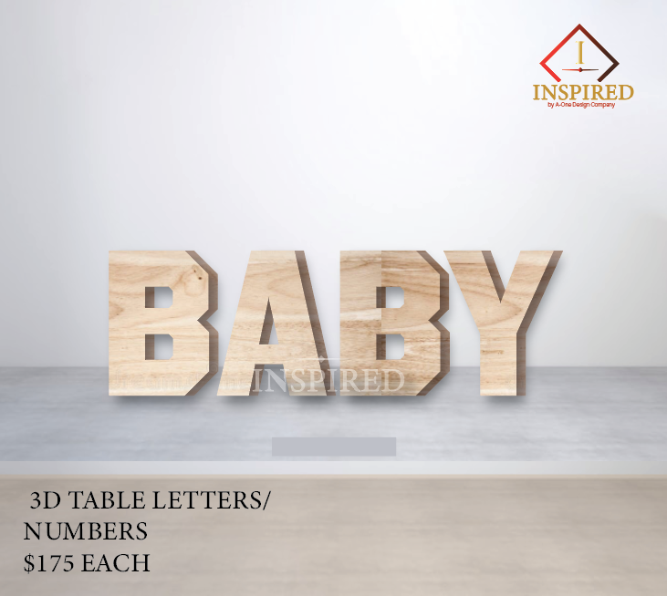 3D table Letters- Wood Build  { PICK UP ONLY}